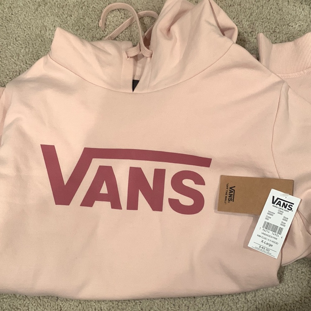 Vans pink hoodie XL. It fits mor like a large. Pictures added of length & width